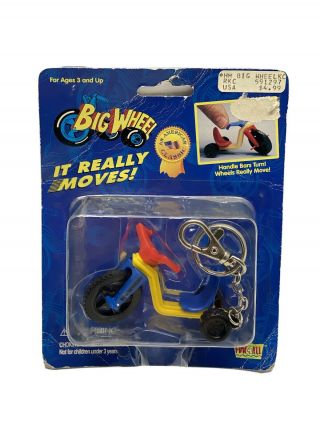 Vtg Big Wheel Toy Keychain 1998 Empire Blue Body Bike Trike Fun 4 All Key Ring