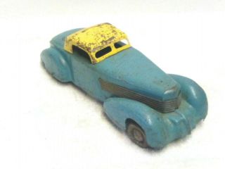 Vintage 1930s Wyandotte Cord Car Pressed Steel Toy Wood Wheels 13 1/4 In Long