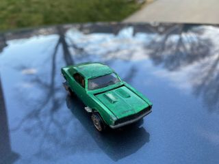 Vintage 1967 Hot Wheels Redline Custom Camaro Green Mattel Made In Usa