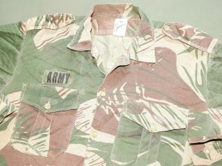Rhodesia Army Bush War Rhodesian Camo Field Combat Shirt Vtg Camouflage Rare