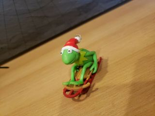 Kermit The Frog W/ Santa Hat Sledding Hallmark Keepsake Christmas Ornament 1981