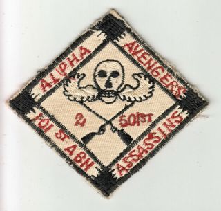 Wartime Us Army 2/501 101st Assassins Patch,  Aviation,  Helicopter (68)