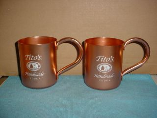 4 Tito’s Handmade Vodka Copper Mugs " Award Winning Distilled 6 Times "