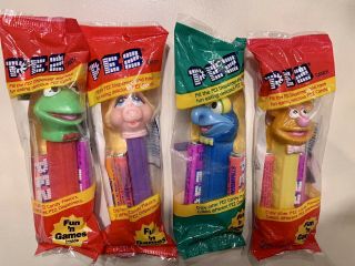 Vintage Pez Dispensers ✨the Muppets✨ 1991 Retired 4 Piece Set Kermit Piggy.