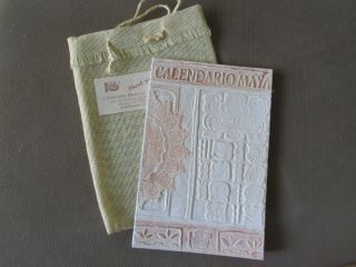 Calendario Maya Mayan Calendar Accordion Codex Book 1997 With Burlap Bag