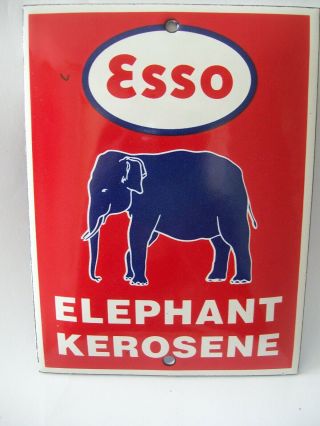 Stove Enamel Esso Elephant Badge Sign Plaque Man Cave Garage Good Quality