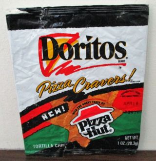 Vintage 1994 Frito - Lay Pizza Hut Cravers Doritos Tortilla Chip Bag Food Package