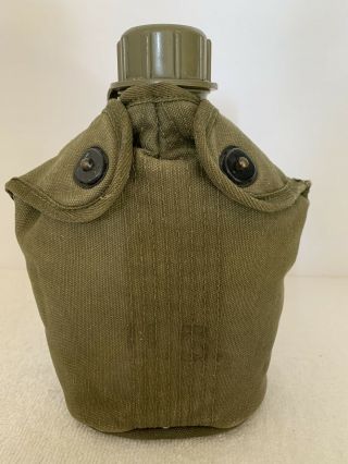 1964 Vietnam Era Us Army Military Issue M1910 Canteen Cover And Canteen