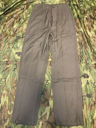 Dead Stock Vietnam Us Army Og - 107 Sateen Trousers 30 X 35