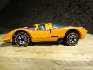 Hot Wheels Porsche " P - 917 " 1969 (hong Kong) (orange,  Yellow And Purple).  Redline