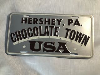 Vintage Hershey Pa Chocolate World Park Town Usa Vanity License Plate Htf Metal