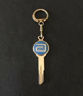 Vintage Keychain Gm Key Blank Abbott Laboratories Key Fob Ring Desoxyn