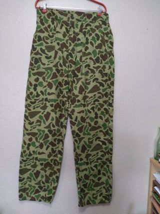 Vintage Vietnam Era Duck Hunter Camouflage Pants Commercial Hunting Camo.