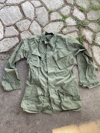Us Vietnam Slant Pocket Jacket Size Small - Long 1970 Unissued Poplin (vb2486
