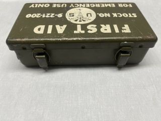 Vintage Military First Aid Metal Box Army Green Stock 9 - 221 - 200 - No Contents 3