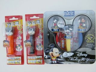 Pez Toy Candy Dispenser Disneyland Disney 80 Years Japan Mickey Mouse Minnie Tin