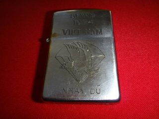 Vietnam War Year 1974 Zippo Lighter Da Nang 1974,  Arvn Parachute Nhay Du Logo