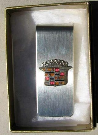 Nos Cadillac Stainless And Cloisonne Money Clip G817