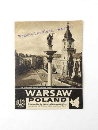 Vintage 1930s Warsaw Poland Tourist Brochure Orig 20 Pages