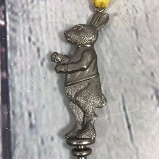 Hallmark Silver Tone Bunny Rabbit Key Hanging Ornament Decoration - 6 " Long