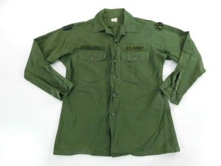 Vietnam Us Army Og 107 Cotton Sateen Shirt 16 1/2 X 34 Vintage Green Military
