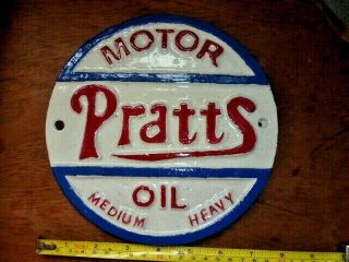 Pratts Oil Sign Cast Aluminium