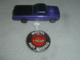 Vintage Hotwheels Redline Metallic Purple Custom Fleetside Mattel 1968 W Button