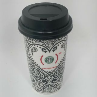 2010 Starbucks Red Edition Jonathan Adler Ceramic Coffee Mug Cup