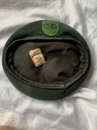Vintage Us Army Airborne Green Beret Vietnam Era Bancroft Wool