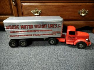 Vtg Moore Motor Freight Lines Inc.  Mack Truck And Trailer 28 1/2 " Long Awesome