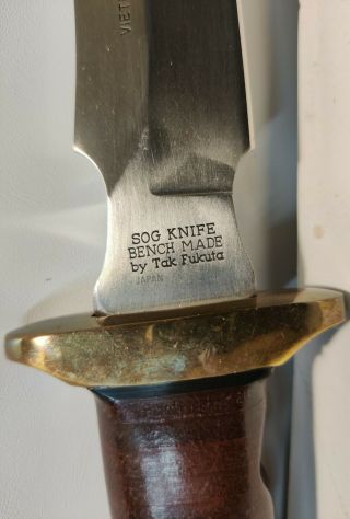 SOG Benchmade knife Vietnam 5th Special Forces,  Sheath Stone By Tak Fukuta Japan 5