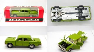 Vintage Ussr A14 Volga Gaz - 24 - 02 Tin Toy Car 1:43 Novoexport