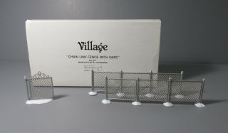 Set Of 3 Department 56 Village " Chain Link Fence With Gate " 5234 - 5