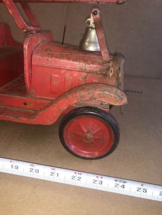 1920 ' s Toy Fire Engine Truck,  Keystone Water Tower 24 inches Long Ride On 2