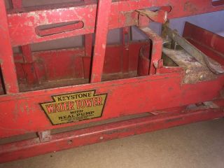 1920 ' s Toy Fire Engine Truck,  Keystone Water Tower 24 inches Long Ride On 4