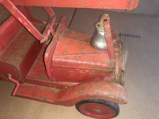 1920 ' s Toy Fire Engine Truck,  Keystone Water Tower 24 inches Long Ride On 6