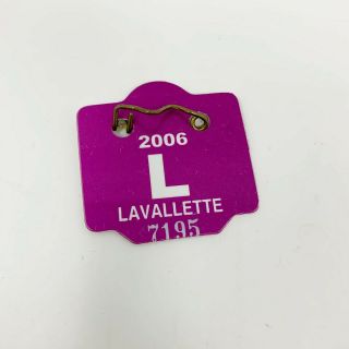 2006 Lavallette,  Nj Beach Badge Jersey Tag Plastic Purple Jersey