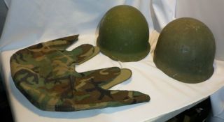 Vietnam Era Helmet W Mitchell Cover & Liner Ground Troop Us Army Usmc