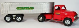 Vintage 50s 1956 Tonka Cargo King Grain Hauler Truck,  Cab,  Trailer