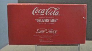 Dept 56 Christmas Snow Village Empty Box Coca Cola Delivery Men Empty Box