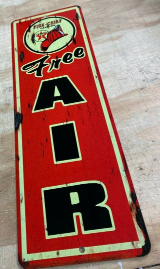 Texaco Fire Chief Air Rusted Aluminum Metal Sign 6x18