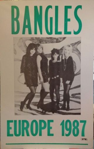 The Bangles Concert Poster - Europe 1987 Tour - Susanna Hoffs