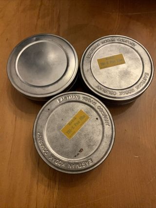 (3) Three Old Eastman Kodak Company 35mm Bulk Film Tin Can Tri - X Pan