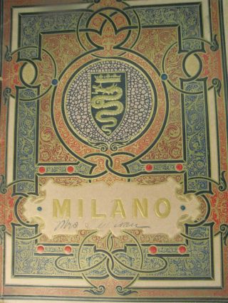 Vintage Book Of 36 Large Prints Illustrations Of Milano Milan Italy Rm