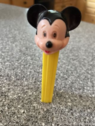 Vintage Yellow Pez Disney Mickey Mouse Made In Hong Kong