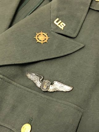 Vintage US Army Green Dress Uniform Jacket Vietnam Era Maple Leaf Pilot 2