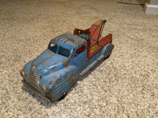 Lincoln Toy Dunlop Tires Tow Wrecker Service Truck - Made In Canada Pressed Steel