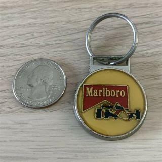 Vintage Marlboro Indy Car Racing Metal Fob Keychain Key Ring 41088