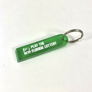 Play The Florida Lottery Green Plastic Souvenir Keychain
