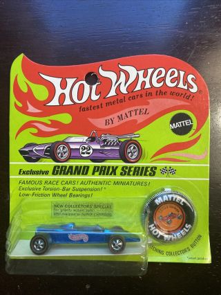 1969 Hot Wheels Redline Lotus Turbine Blue In Blister Pack
